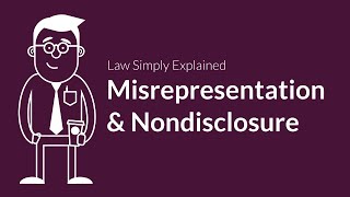 Misrepresentation and Nondisclosure  Contracts  Defenses amp Excuses [upl. by Obe967]