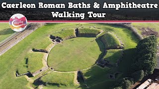 CAERLEON ROMAN BATHS amp AMPHITHEATRE WALES  Walking Tour  Pinned on Places [upl. by Ahsitram]