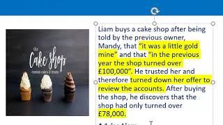 How to apply misrepresentation Liam cupcake scenario [upl. by Drislane]