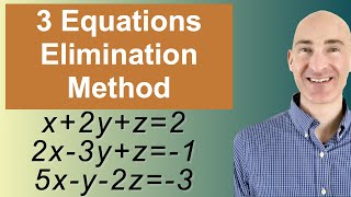 Solving Systems of 3 Equations Elimination [upl. by Thirzi]