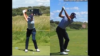 Justin Thomas golf swing  Long Iron faceon amp downtheline July 2017 [upl. by Emmy547]