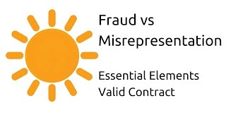 Fraud vs Misrepresentation  Other Essential Elements of a Valid Contract  CA CPT  CS amp CMA [upl. by Tuddor]